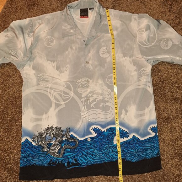 Vintage C-Two Rave Dragon Button Down Short Sleeve Shirt size XL - Picture 2 of 9